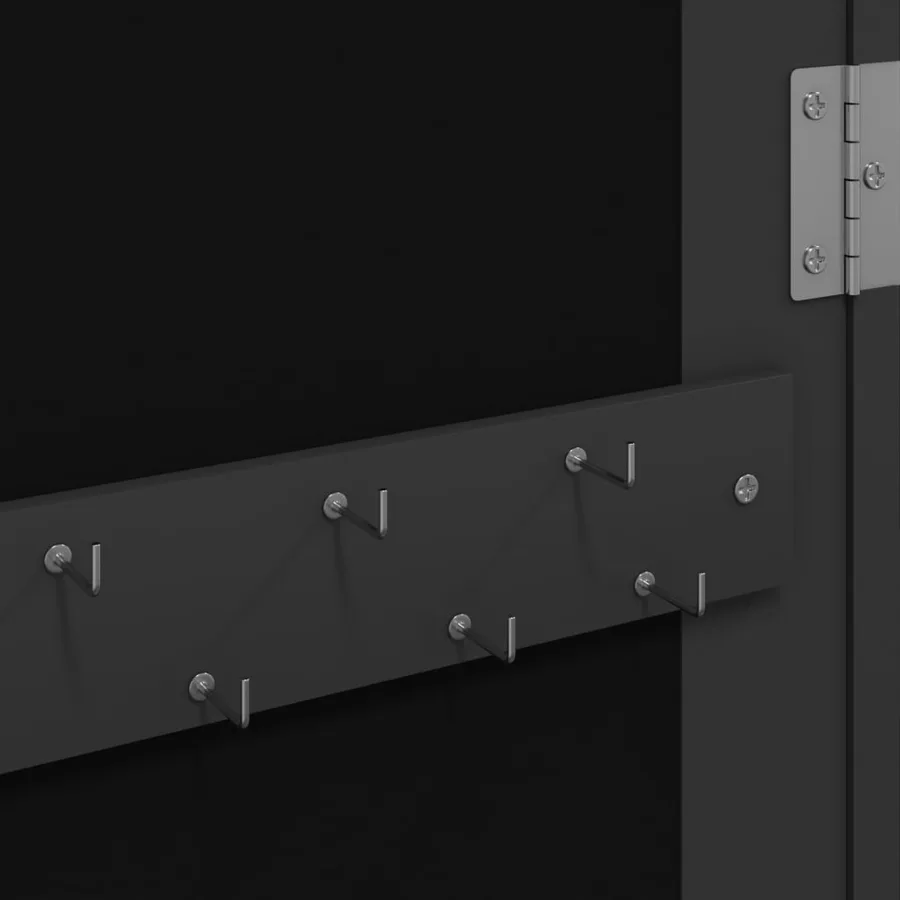 Armoire à bijoux avec miroir et éclairage LED mural noir - 10