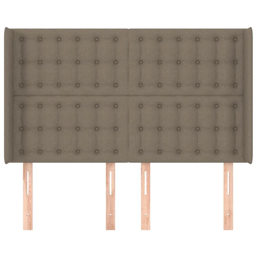 Tête de lit avec oreilles Taupe 147x16x118/128 cm Tissu - 3
