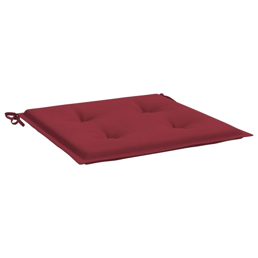 Coussins de chaise de jardin lot de 4 rouge bordeaux 50x50x4 cm - 4