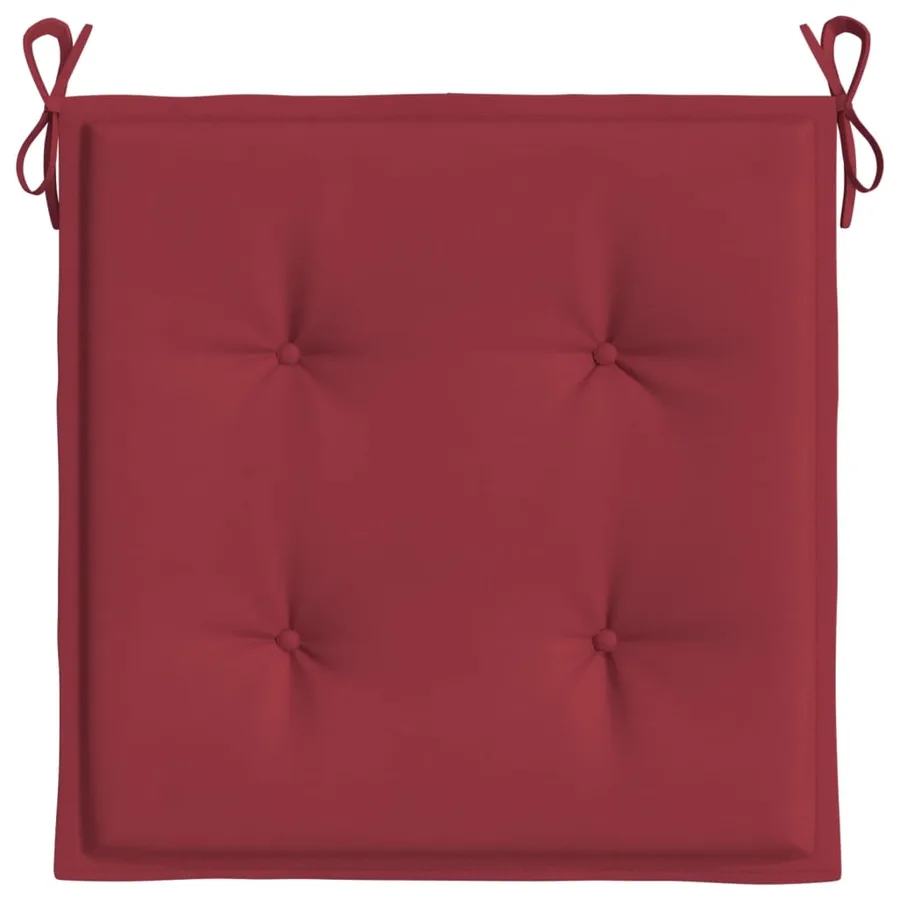 Coussins de chaise de jardin lot de 4 rouge bordeaux 50x50x4 cm - 5