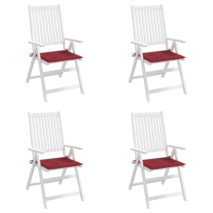 Coussins de chaise de jardin lot de 4 rouge bordeaux 50x50x4 cm - 7