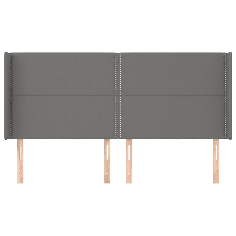 Tête de lit avec oreilles Gris foncé 183x16x118/128 cm Tissu - 3