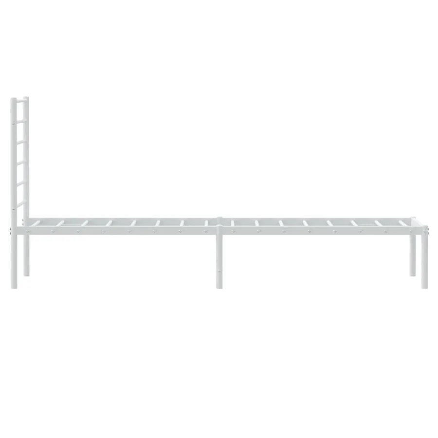 Cadre de lit métal sans matelas et tête de lit blanc 107x203 cm - 7