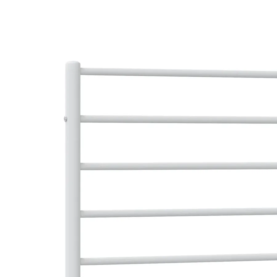 Cadre de lit métal sans matelas et tête de lit blanc 107x203 cm - 9