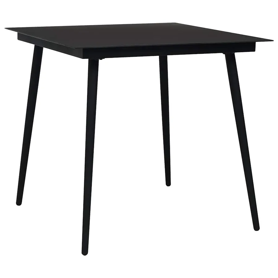 Ensemble à manger de jardin 3 pcs Corde en coton et acier Noir - 3