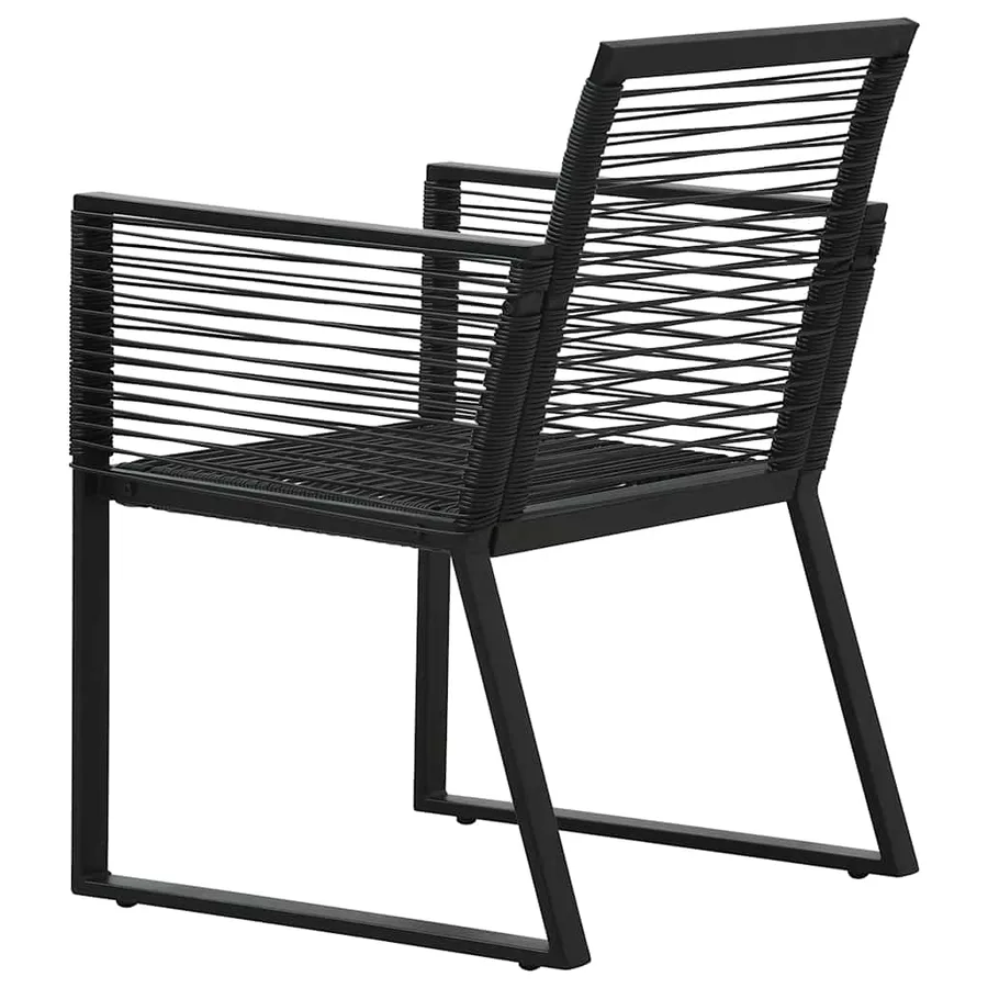 Ensemble à manger d'extérieur 3 pcs Rotin PVC Noir - 10