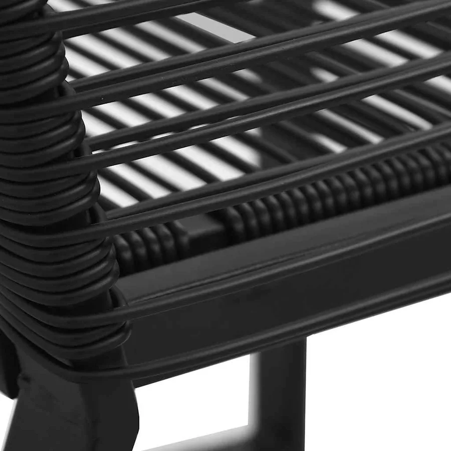 Ensemble à manger d'extérieur 3 pcs Rotin PVC Noir - 13