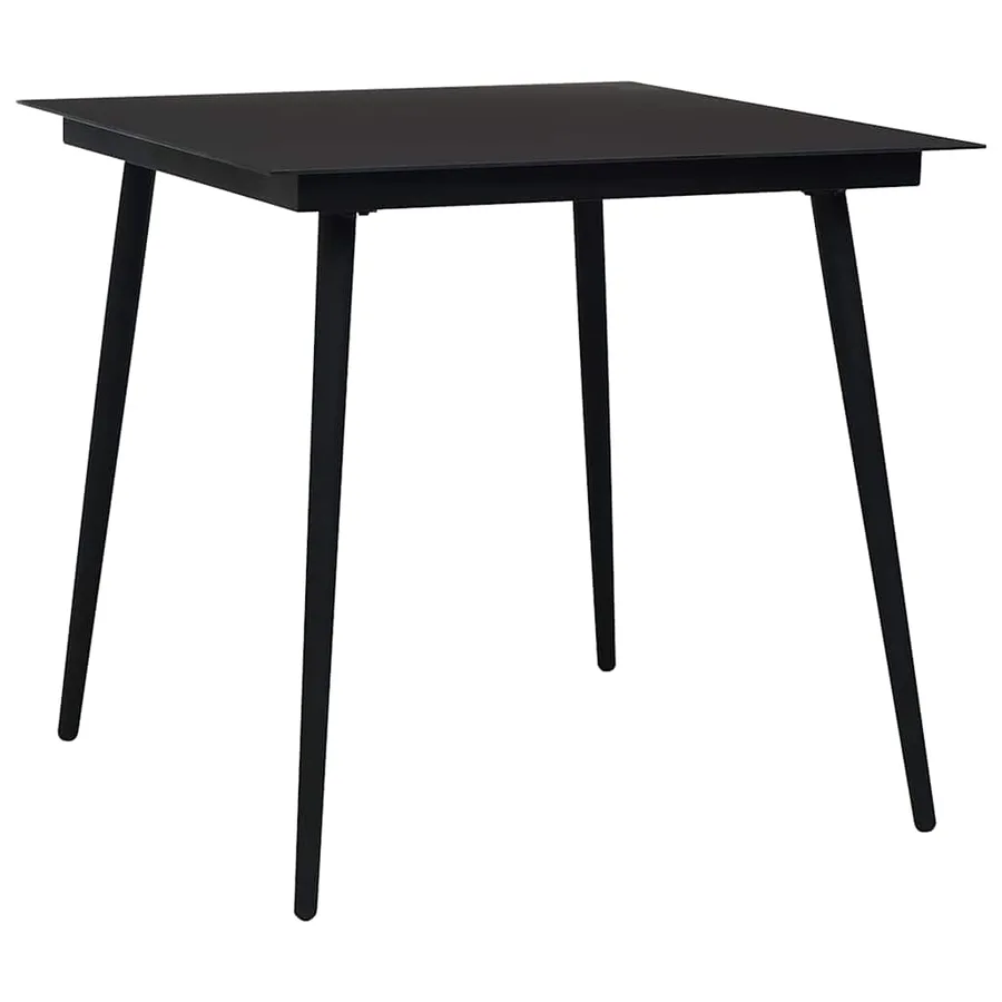 Ensemble à manger d'extérieur 3 pcs Rotin PVC Noir - 3