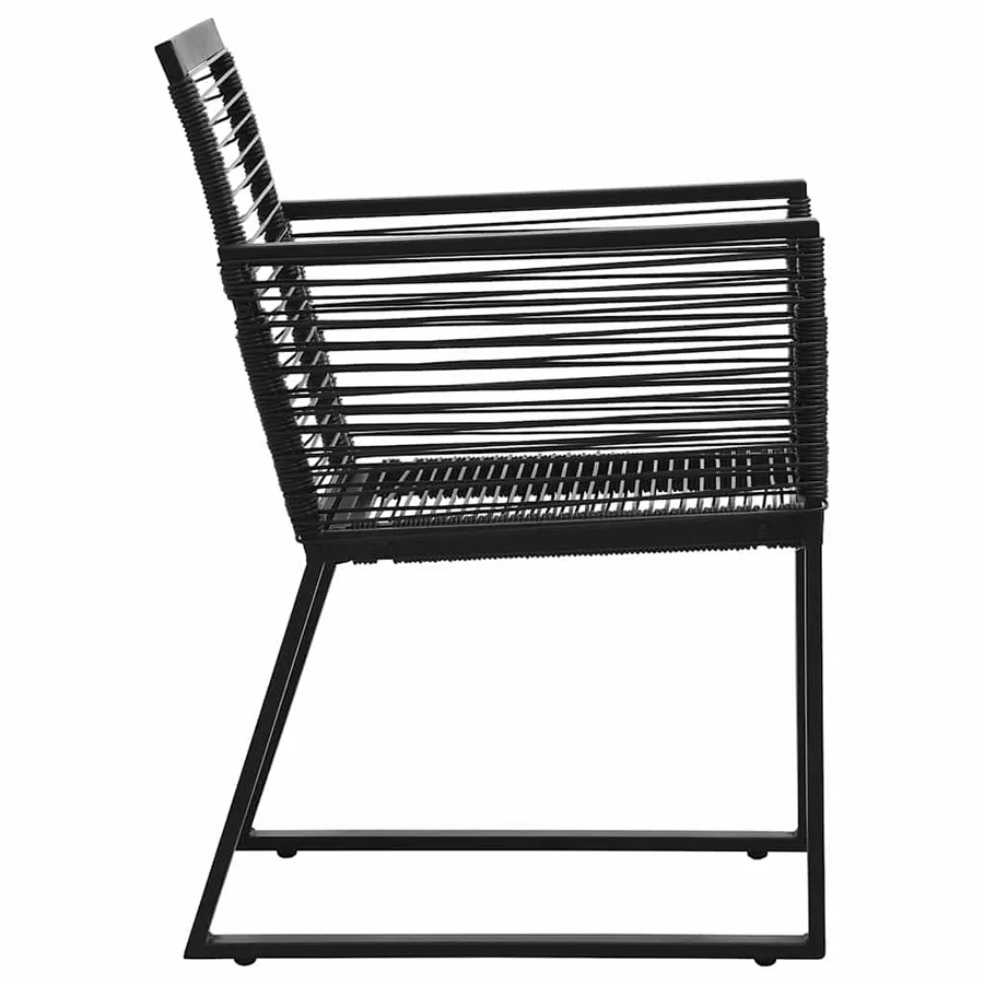Ensemble à manger d'extérieur 3 pcs Rotin PVC Noir - 9
