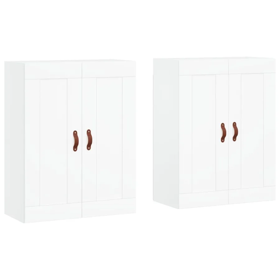 Armoires murales 2 pcs blanc bois d'ingénierie - 2