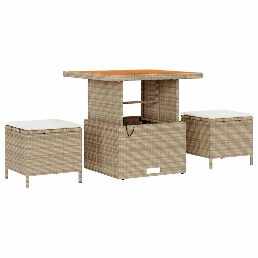 Ensemble de canapé de jardin 13 pcs Beige polyrotin - 4