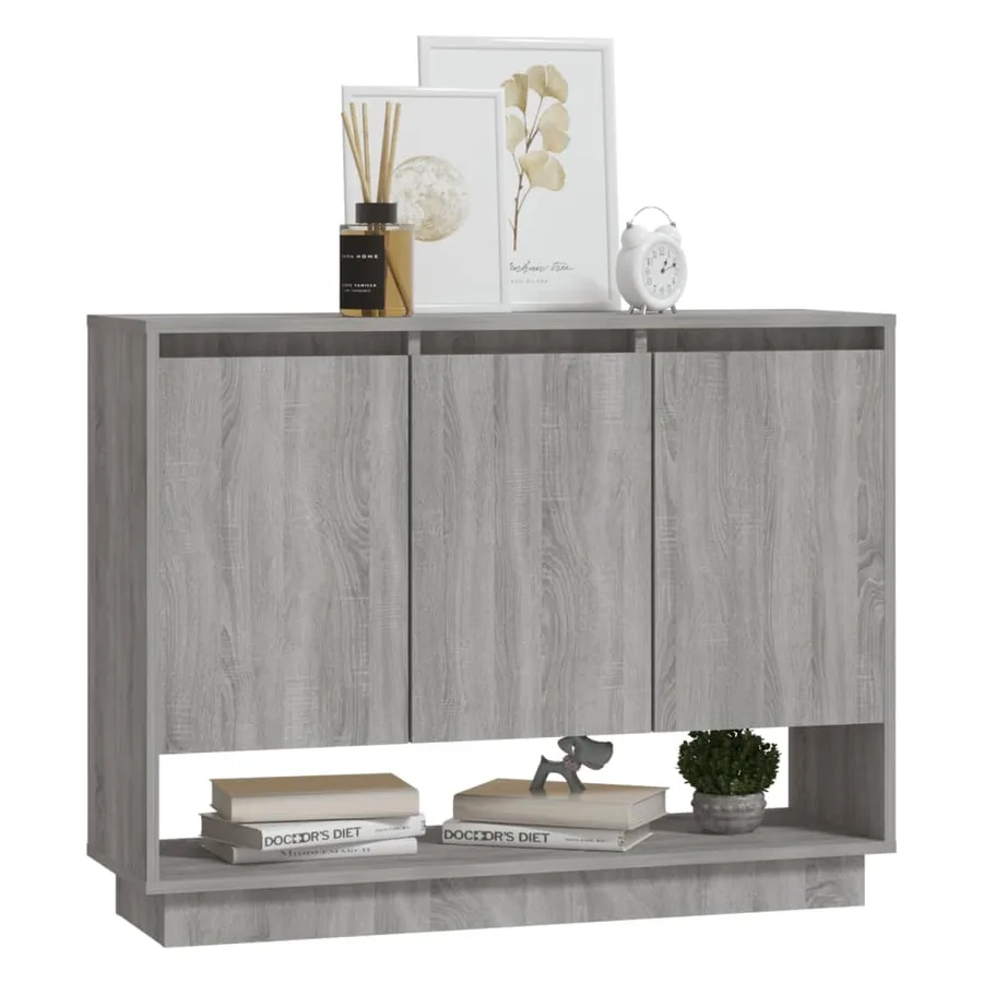 Buffet Sonoma gris 97x31x75 cm Bois d'ingénierie - 4