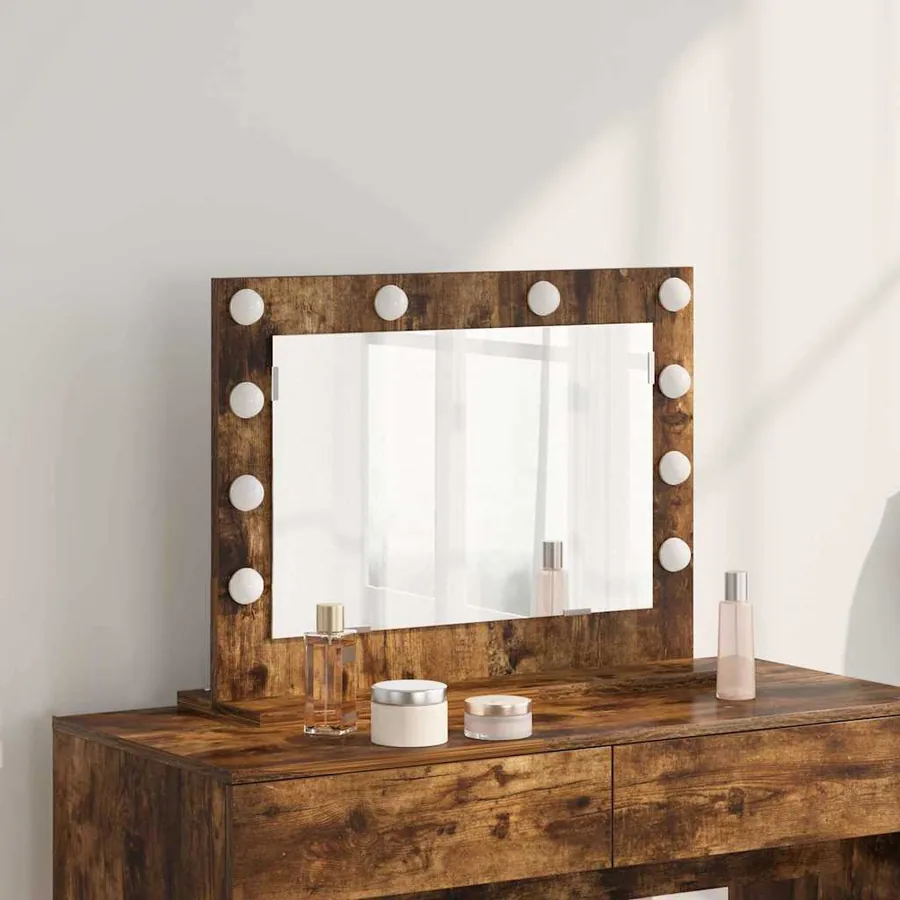 Miroir de vanité Rectangulaire Chêne fumé 60 x 45 x 18 cm