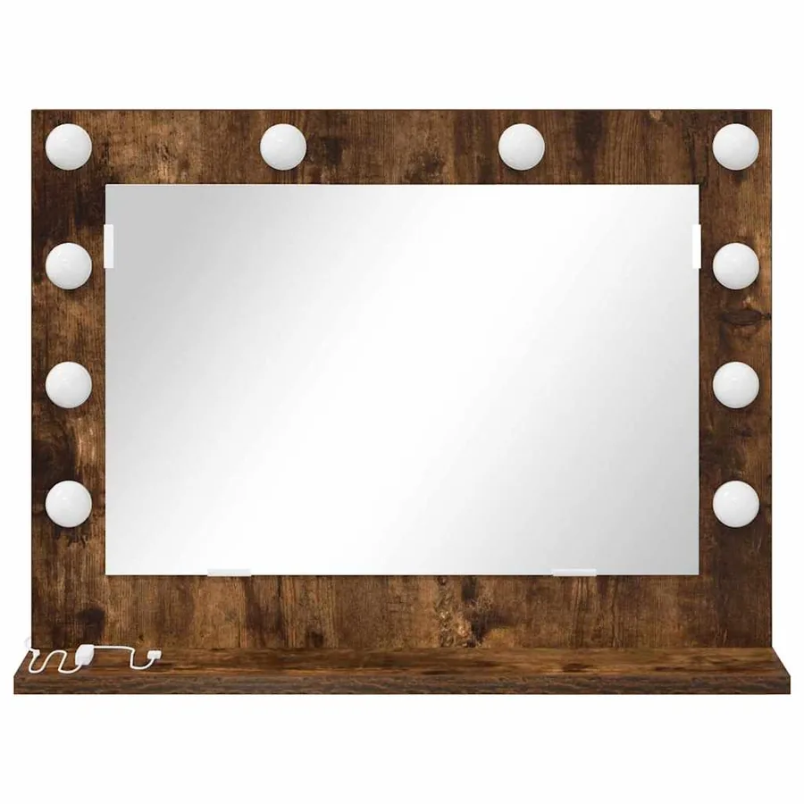 Miroir de vanité Rectangulaire Chêne fumé 60 x 45 x 18 cm - 4