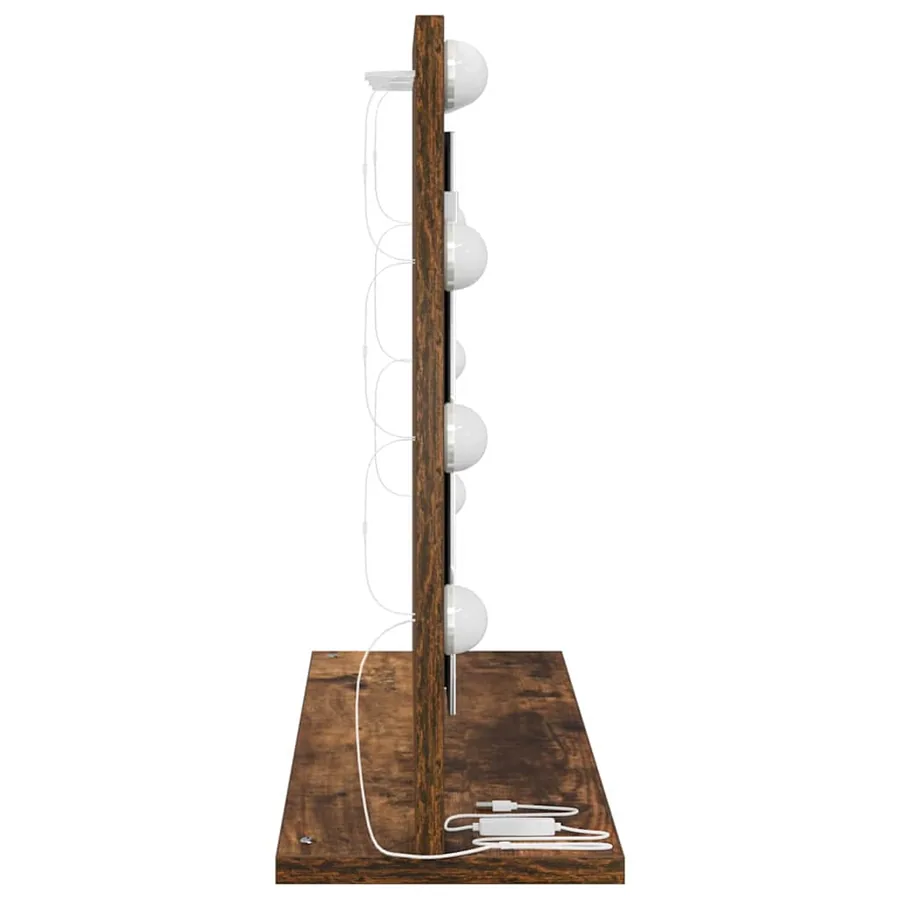 Miroir de vanité Rectangulaire Chêne fumé 60 x 45 x 18 cm - 5