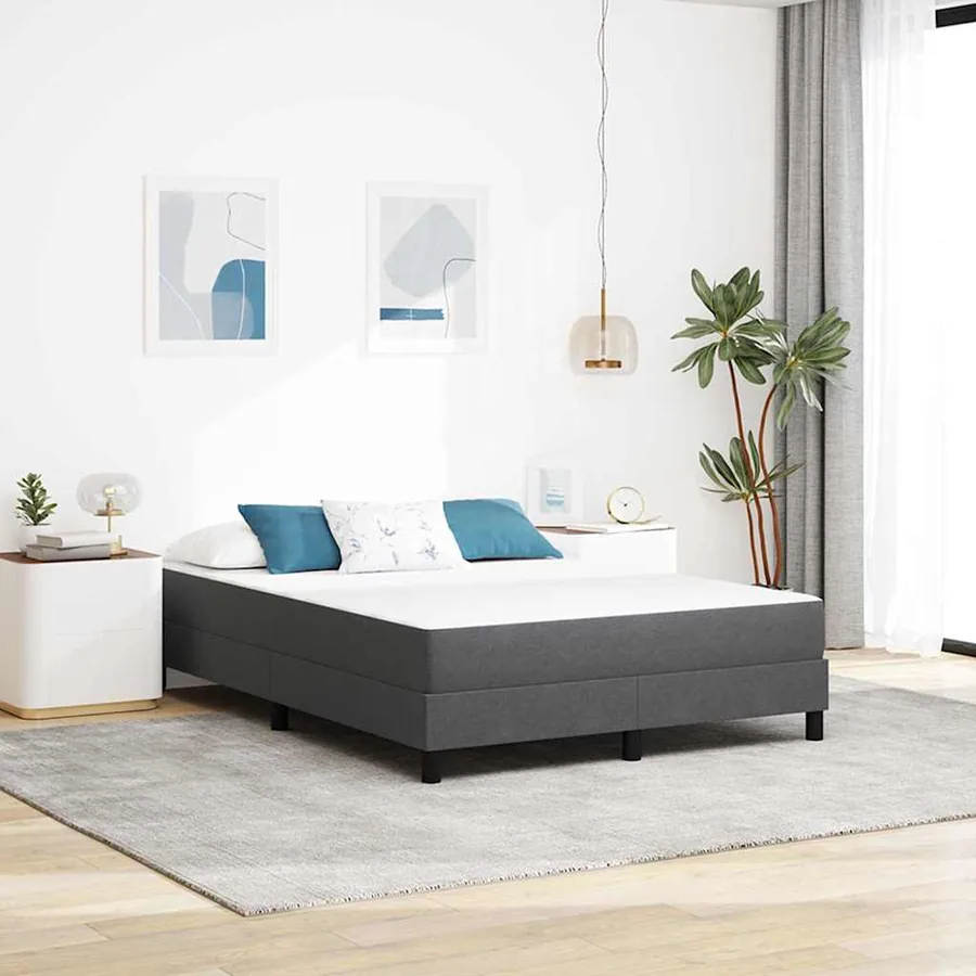 Matelas de Lit avec matelas Gris 140 x 190 cm tissu