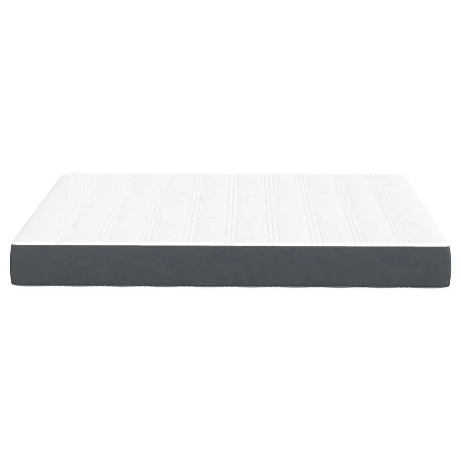 Matelas de Lit avec matelas Gris 140 x 190 cm tissu - 5