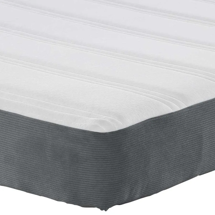 Matelas de Lit avec matelas Gris 140 x 190 cm tissu - 7