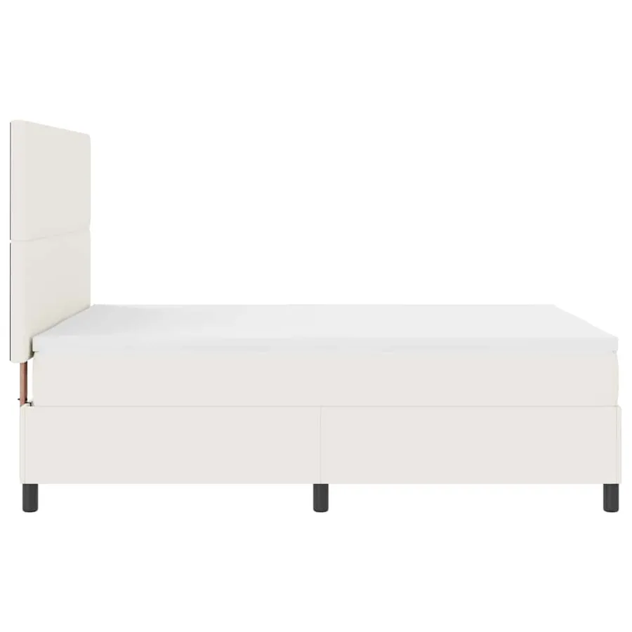 Lit à ressort LED avec tête de lit Crème et Blanc 140 x 190 cm - 9