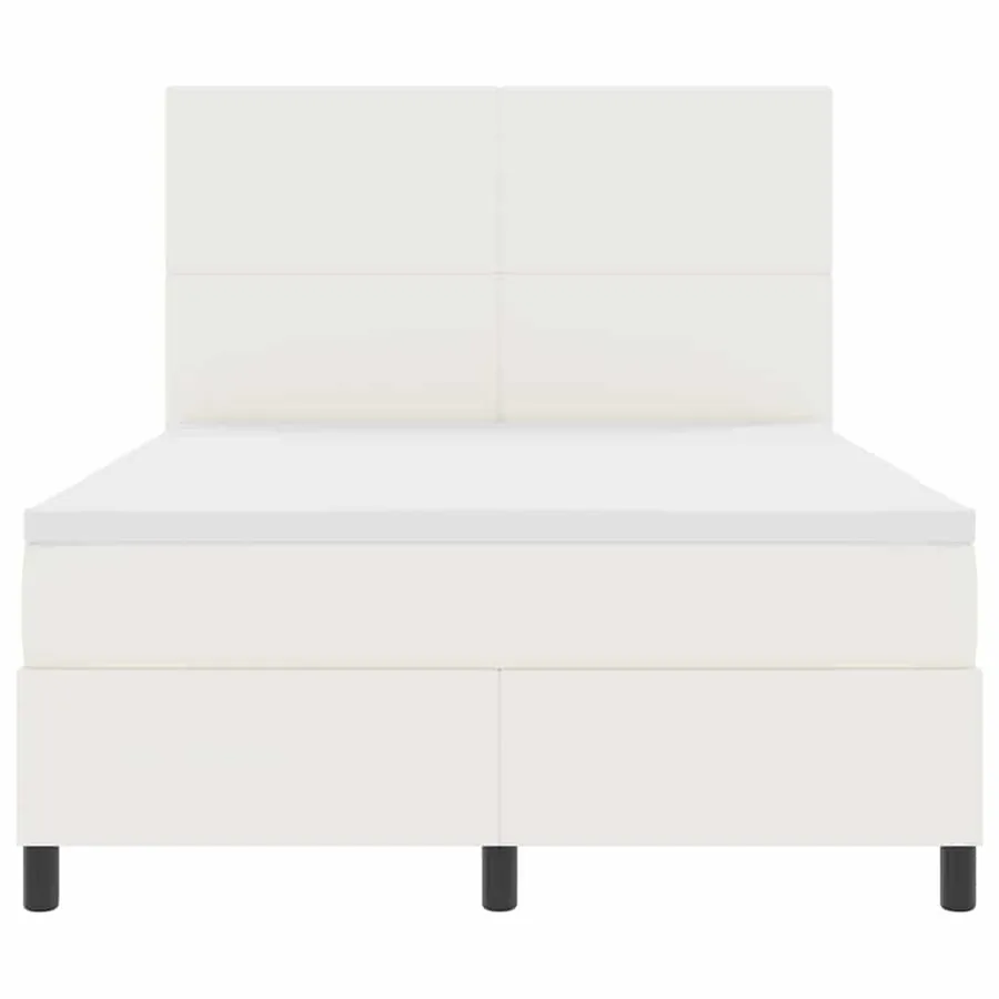 Lit à ressorts avec tête de lit Crème et Blanc 140 x 190 cm - 7