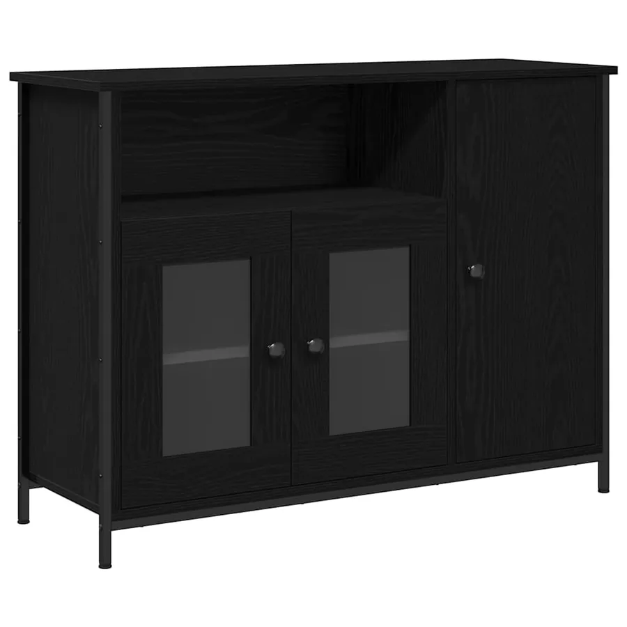 Buffet Chêne noir 100 x 35 x 75 cm - 2