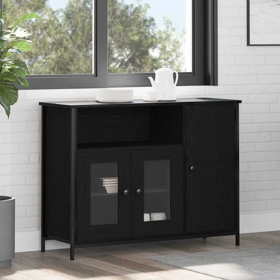 Buffet Chêne noir 100 x 35 x 75 cm - 4