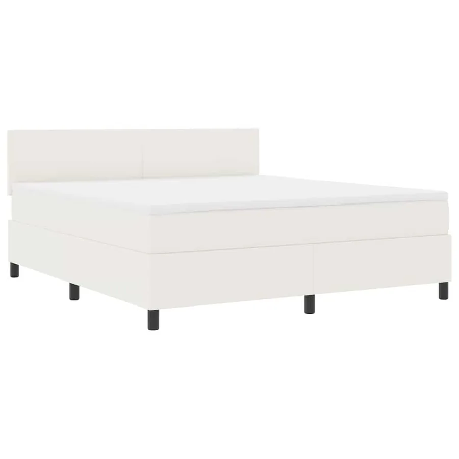 Lit à ressort LED avec tête de lit Crème et Blanc 180 x 200 cm - 2