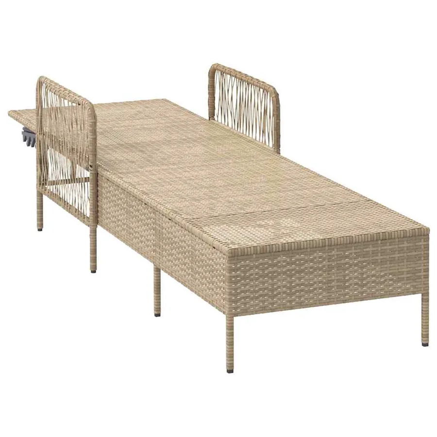 Transat Beige et Gris clair 200 x 55 x 92 cm polyrotin - 5