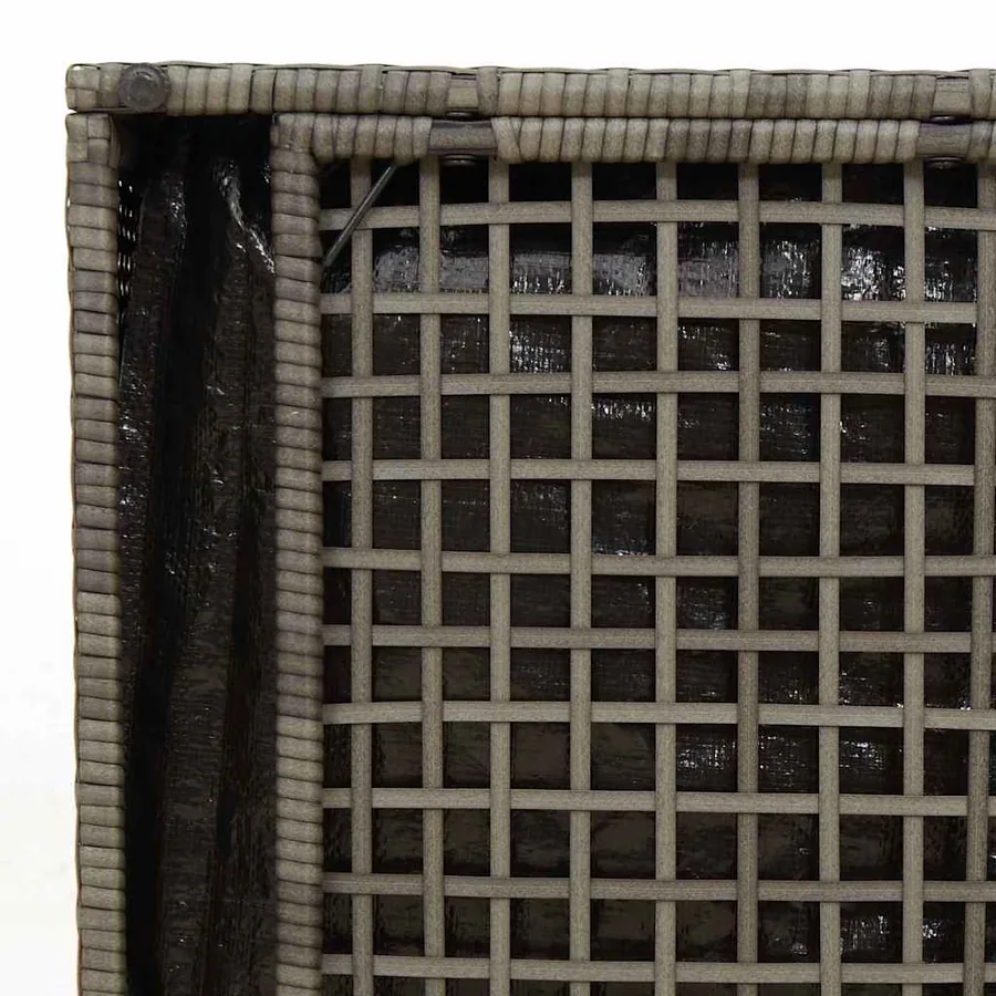 Boîte à coussins avec stockage Gris 50 x 50 x 50 cm polyrotin - 10
