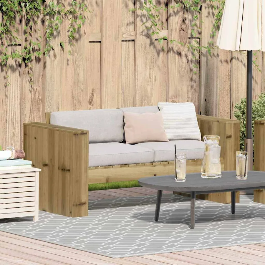 Canapé de jardin Vert 134 x 60 x 62 cm Bois de pin massif