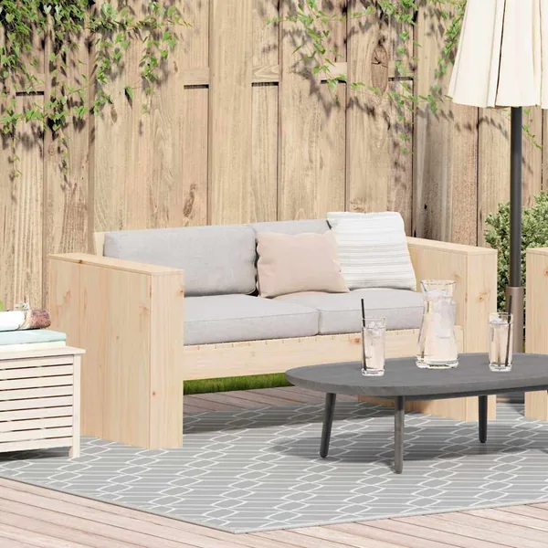 Canapé de jardin Naturel 134 x 60 x 62 cm Bois de pin massif