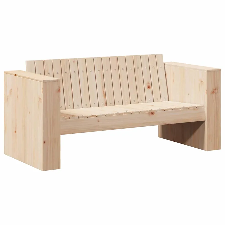 Canapé de jardin Naturel 134 x 60 x 62 cm Bois de pin massif - 2