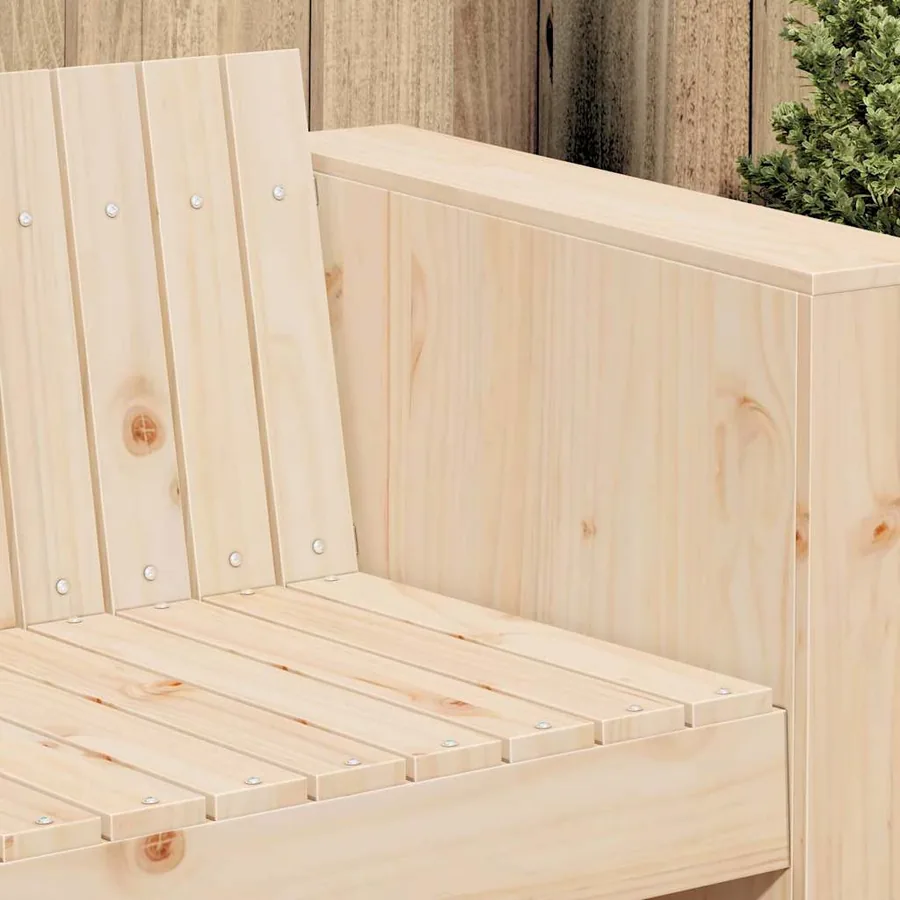 Canapé de jardin Naturel 134 x 60 x 62 cm Bois de pin massif - 3