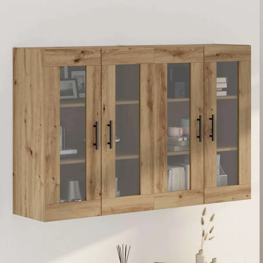Armoires Murailles 2 pcs Chêne Artisan et noir