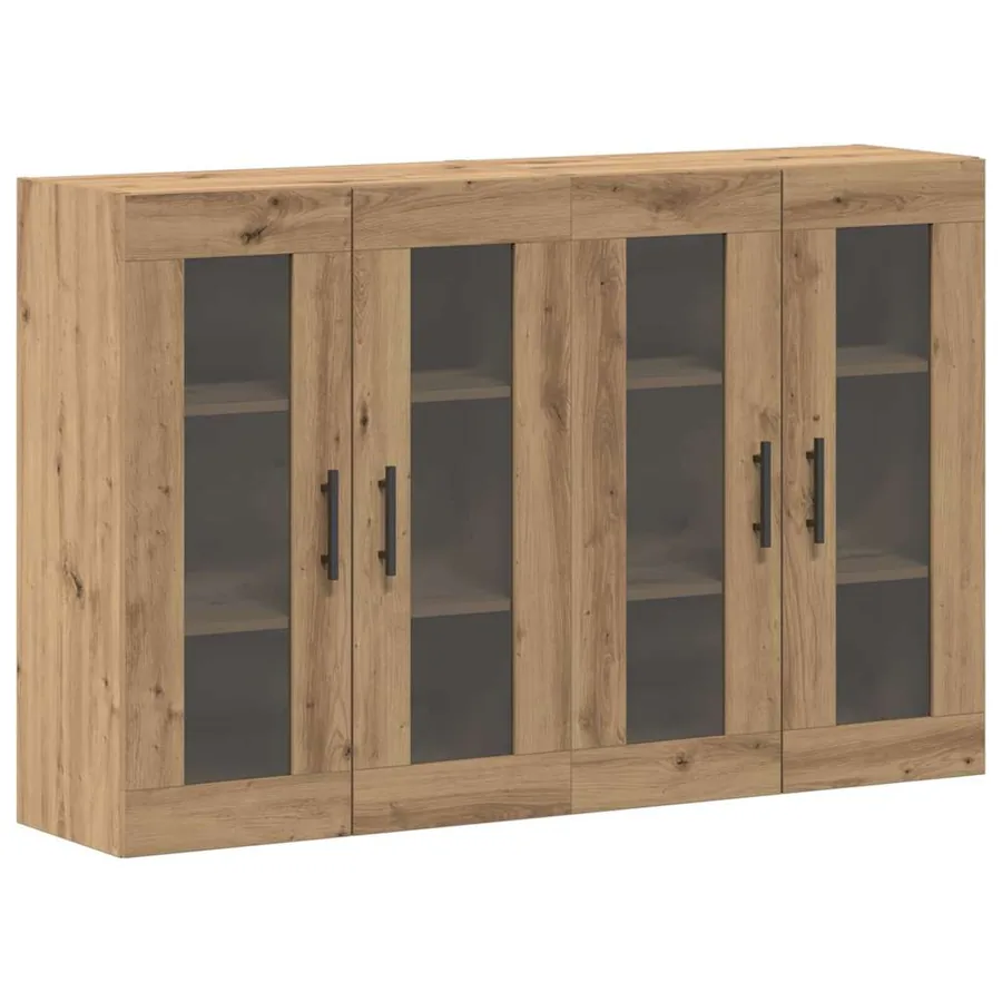 Armoires Murailles 2 pcs Chêne Artisan et noir - 2