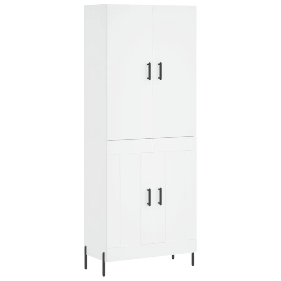 Buffet haut Blanc 69,5x34x180 cm Bois d'ingénierie - 2