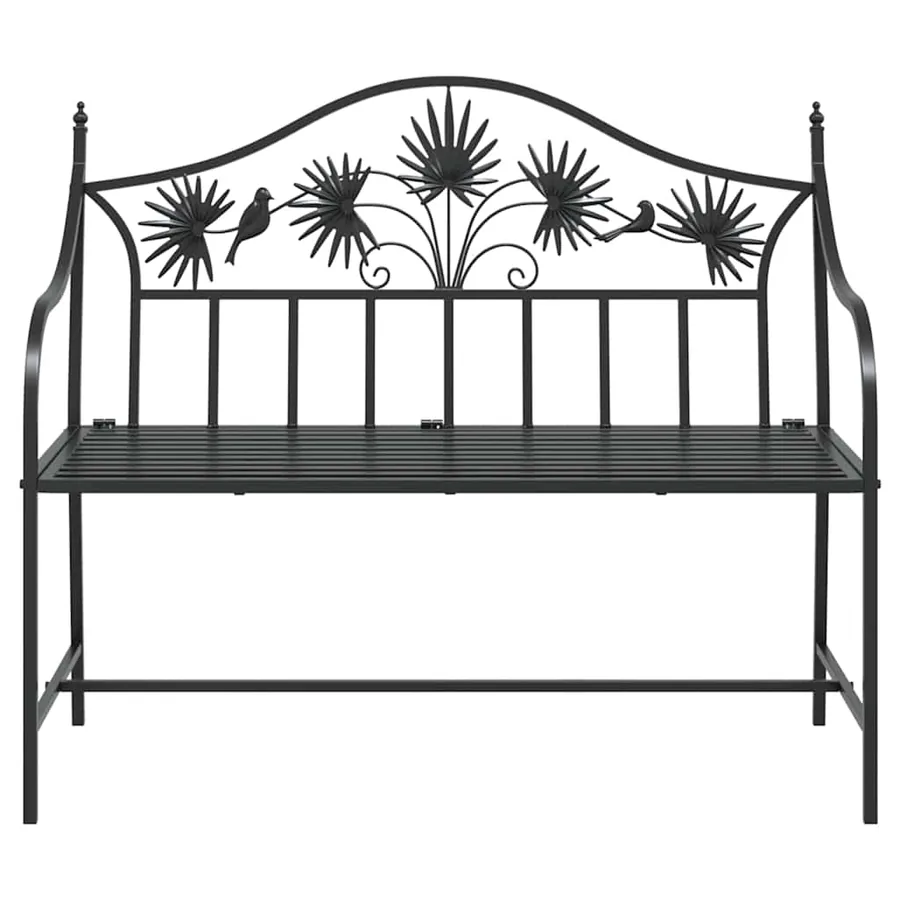 Banc de jardin Noir 104 x 52,5 x 89 cm Acier - 4