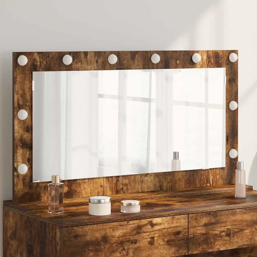 Miroir de vanité Rectangulaire Chêne fumé 100 x 55 x 18 cm