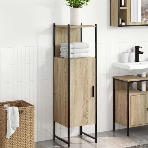 Cabinet de salle de bain avec étagère Beige 33 x 33 x 120,5 cm