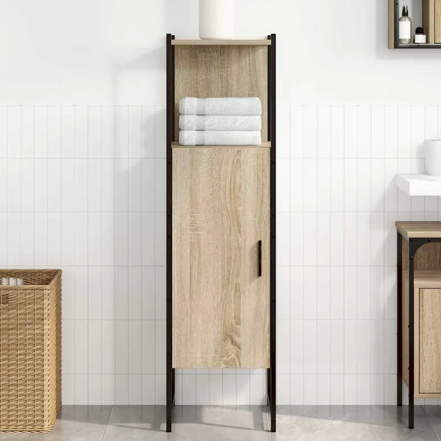 Cabinet de salle de bain avec étagère Beige 33 x 33 x 120,5 cm - 4