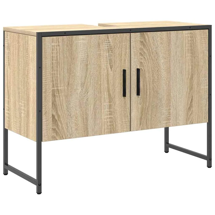 Ensemble de mobilier de salle de bain avec étagère 3 pcs Marron - 7