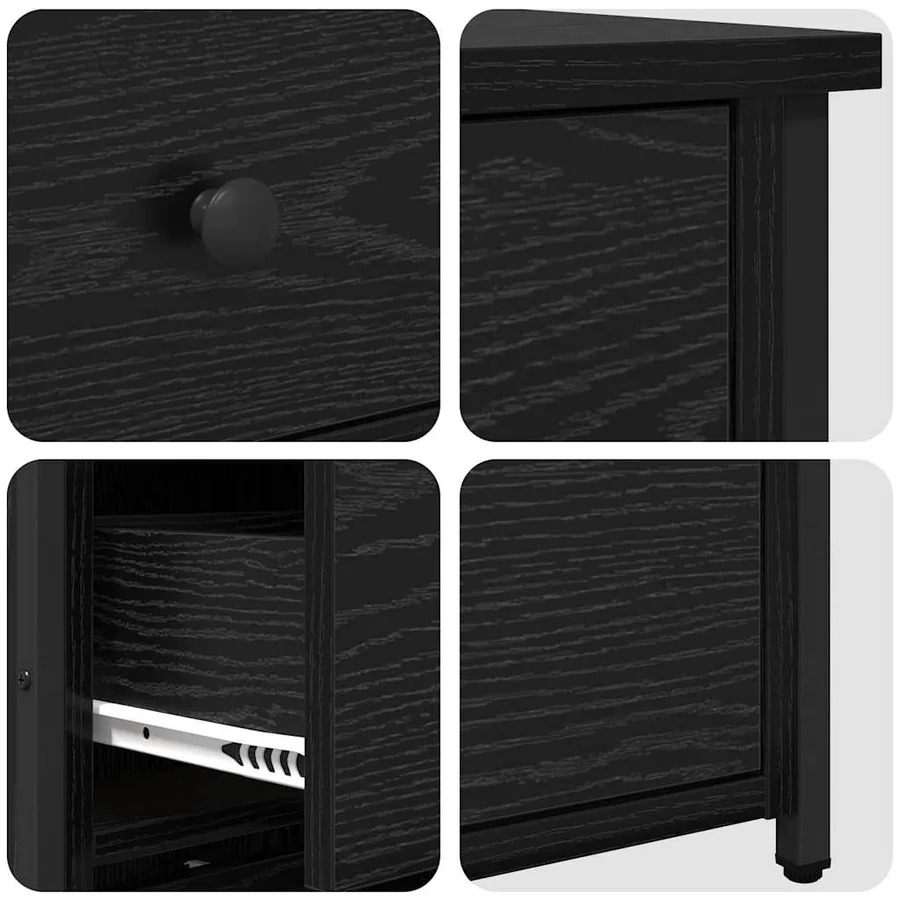 Cabinet de chevet avec tiroir 2 pcs Chêne noir 40 x 36 x 60 cm - 10