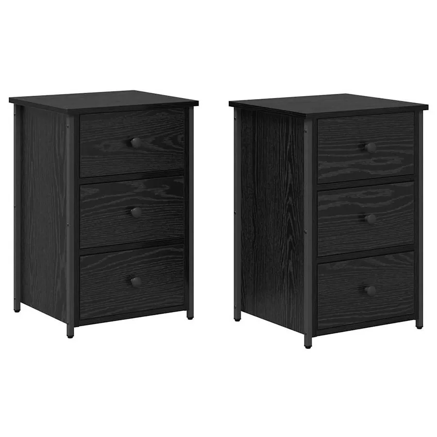 Cabinet de chevet avec tiroir 2 pcs Chêne noir 40 x 36 x 60 cm - 2