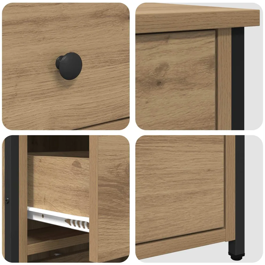 Cabinet de chevet 2 pc Marron 40 x 36 x 60 cm - 10