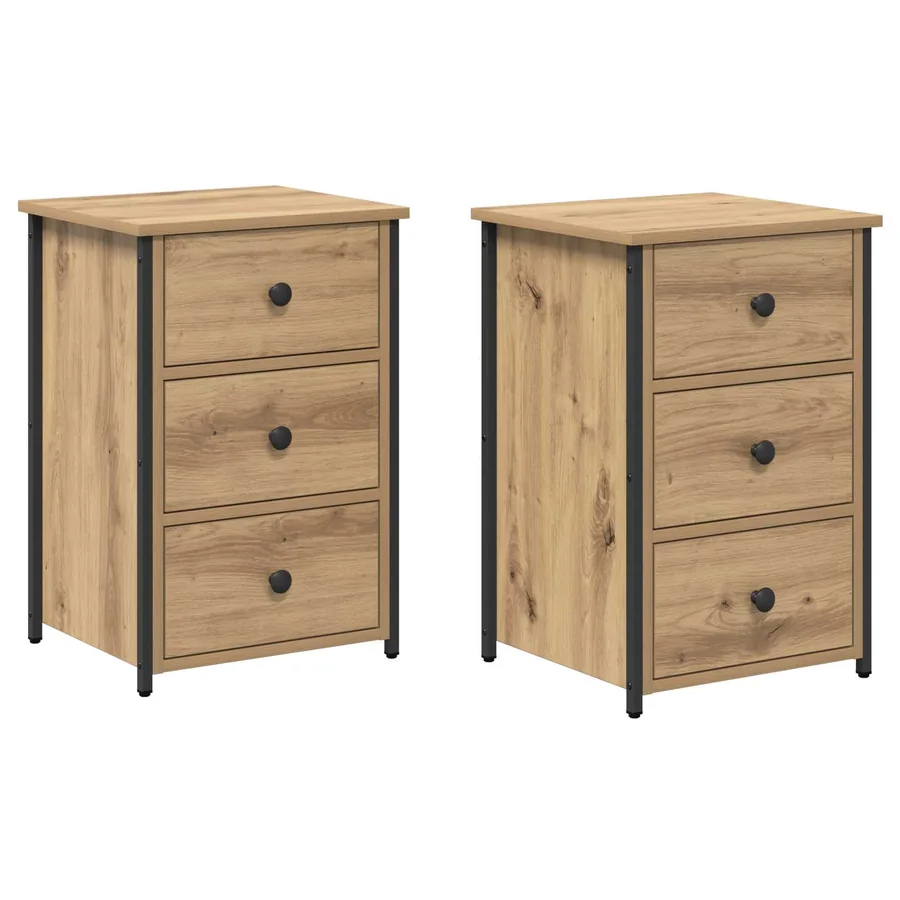 Cabinet de chevet 2 pc Marron 40 x 36 x 60 cm - 2