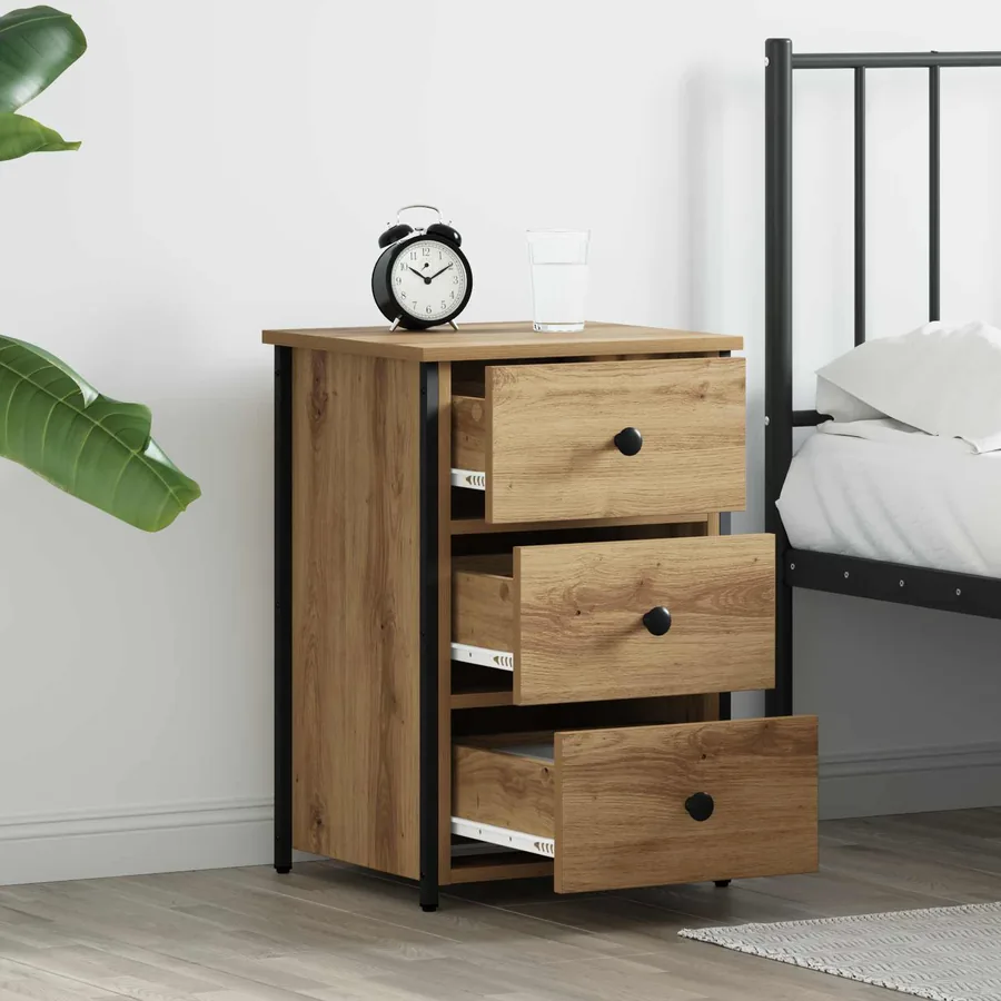 Cabinet de chevet 2 pc Marron 40 x 36 x 60 cm - 4