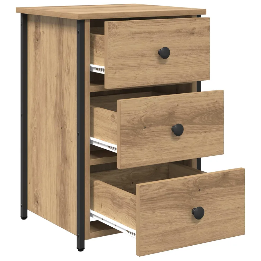 Cabinet de chevet 2 pc Marron 40 x 36 x 60 cm - 6