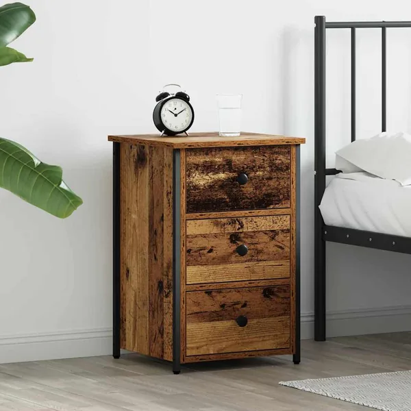Cabinet de chevet Marron 40 x 36 x 60 cm Bois Recyclé Solide