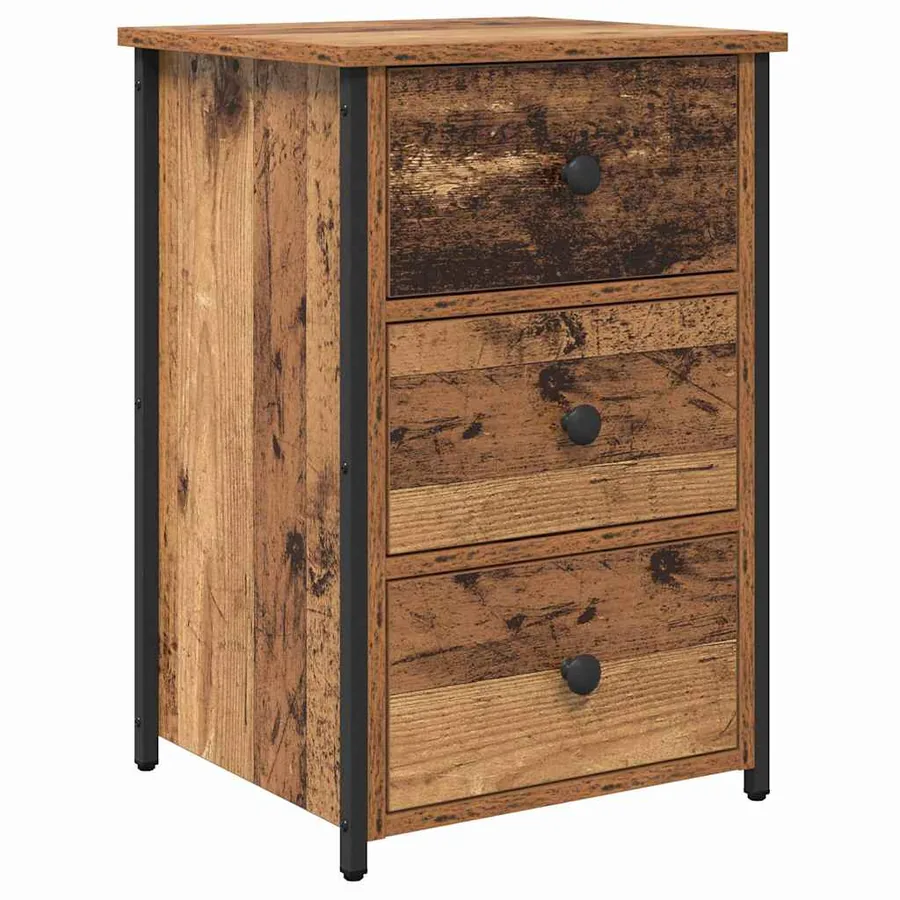 Cabinet de chevet Marron 40 x 36 x 60 cm Bois Recyclé Solide - 2