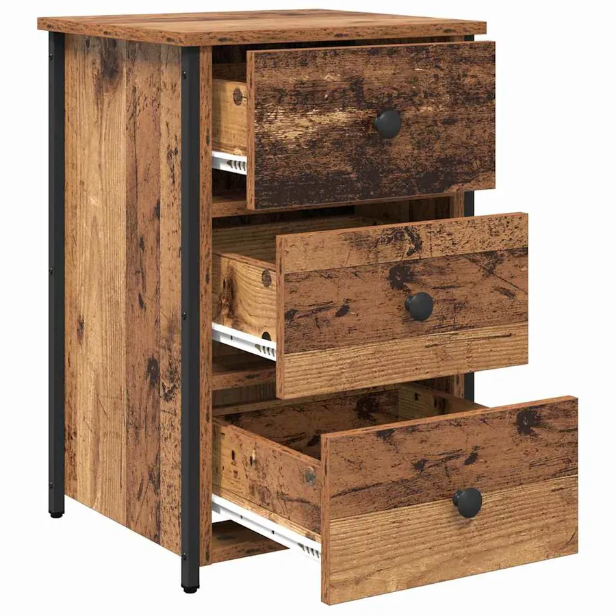 Cabinet de chevet Marron 40 x 36 x 60 cm Bois Recyclé Solide - 5